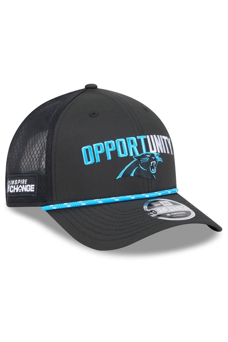 Men's New Era Black Carolina Panthers 2025 Inspire Change 9FORTY M-Crown Adjustable Hat, Main, color, Black