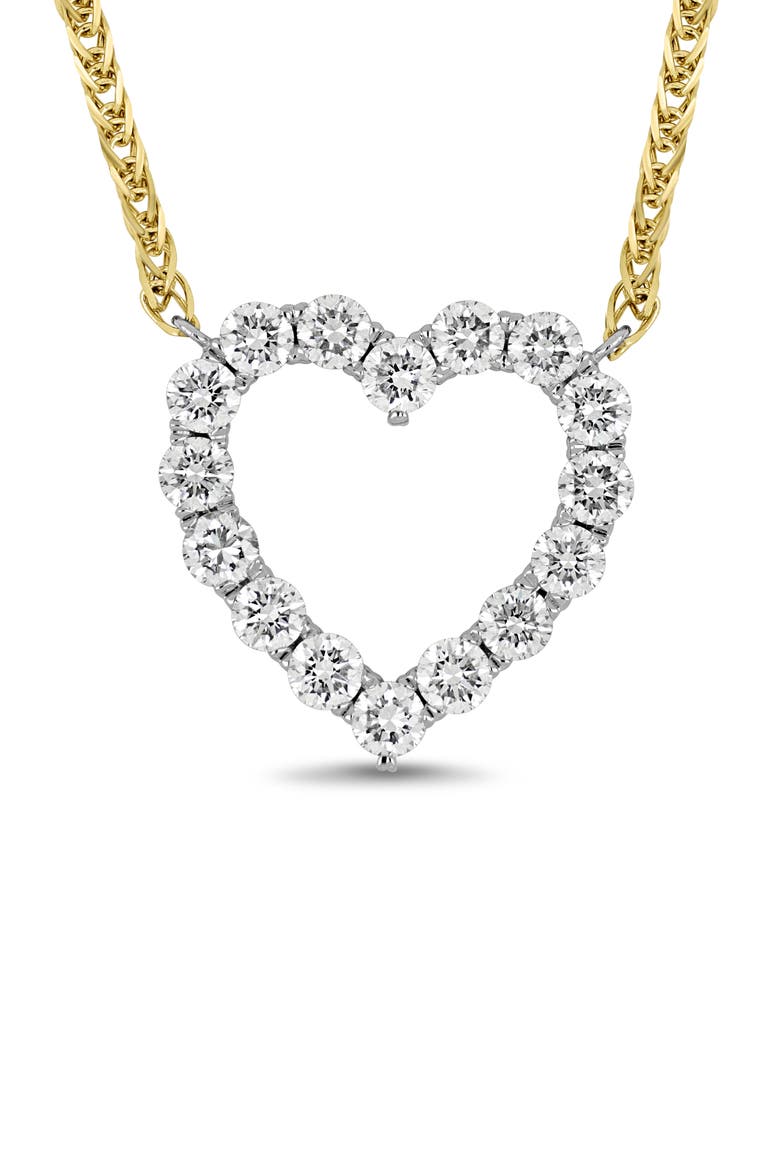 18K Gold Liora Diamond Heart Pendant Necklace (Online Trunk Show), Alternate, color, 18K WHITE GOLD
