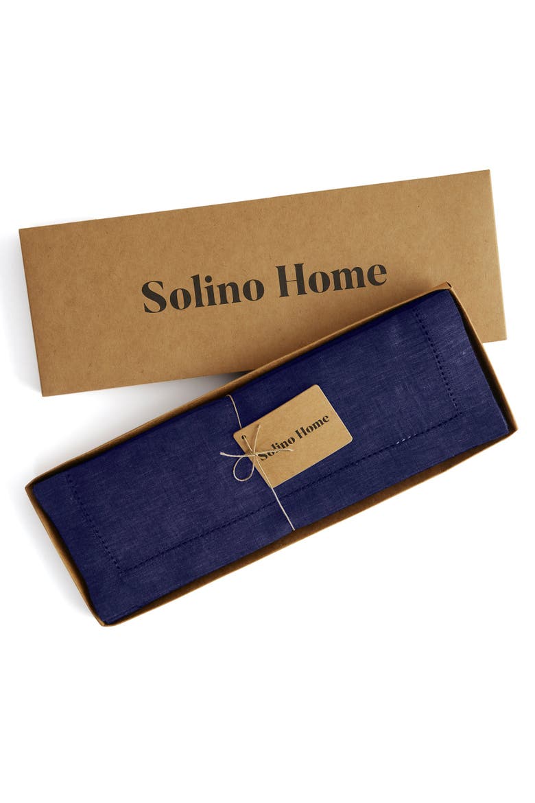 Linen Placemats Set of 4, 14 x 19" - Milan, Alternate, color, Chambray Navy