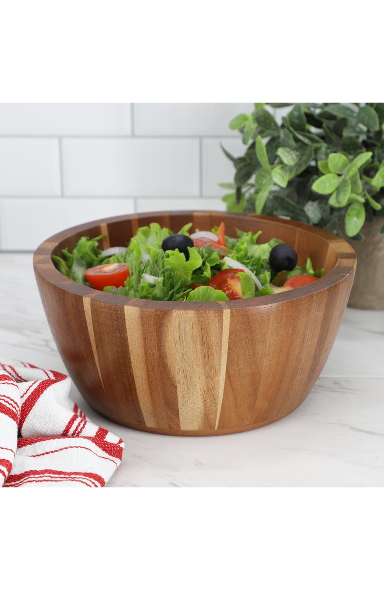 Megachef Acacia Wood Salad Bowl Set, Alternate, color, Acacia