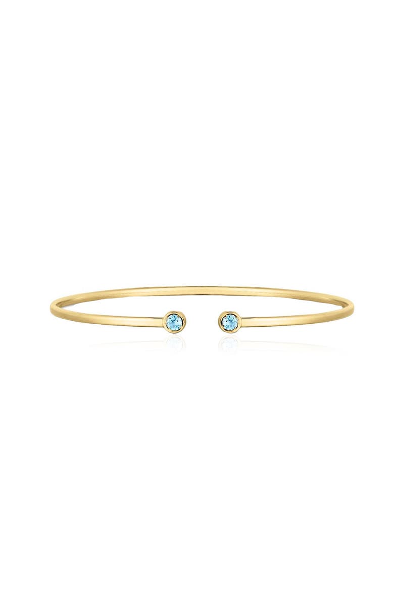 The Lovery Fine Jewelry Blue Topaz Open Cuff Bangle, Main, color, Blue Topaz