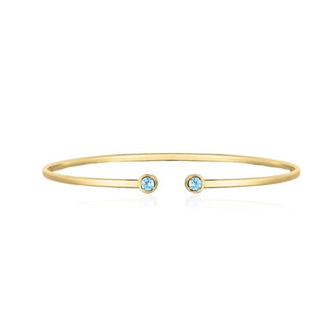 Blue Topaz Open Cuff Bangle
