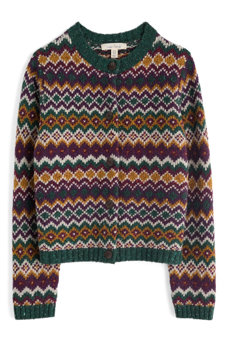 Dawson Pick Fair Isle Merino Wool Cardigan, Alternate, color, KNIT DARK WRECKAGE MULTI