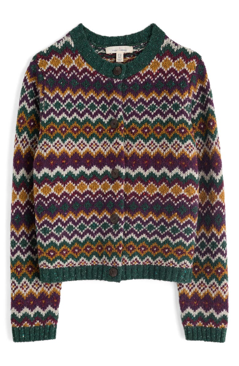 Seasalt Cornwall Dawson Pick Fair Isle Merino Wool Cardigan, Alternate, color, Knit Dark Wreckage Multi