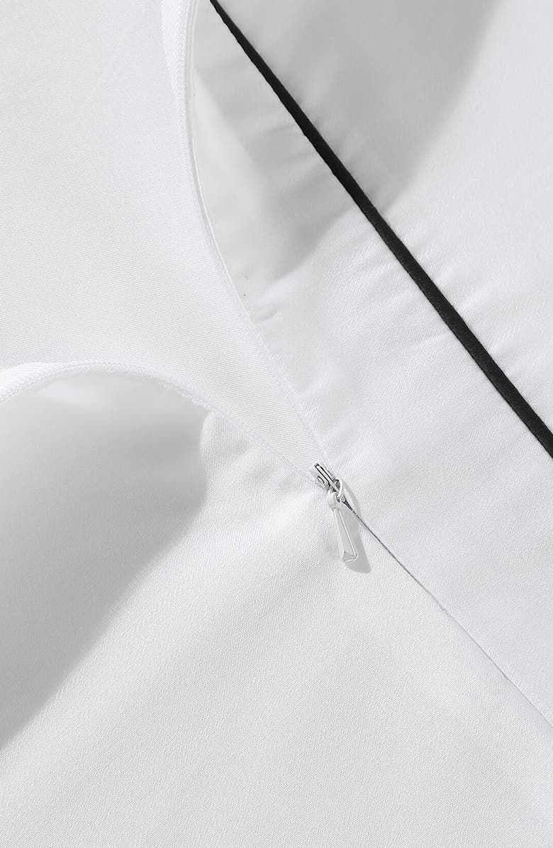 Sunday Citizen Contrast Piping Duvet Cover, Alternate, color, White / Black