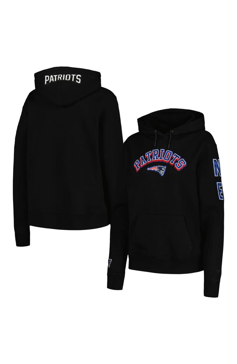 PRO STANDARD Women's Pro Standard Black New England Patriots Animal Print Fleece Pullover Hoodie, Main, color,