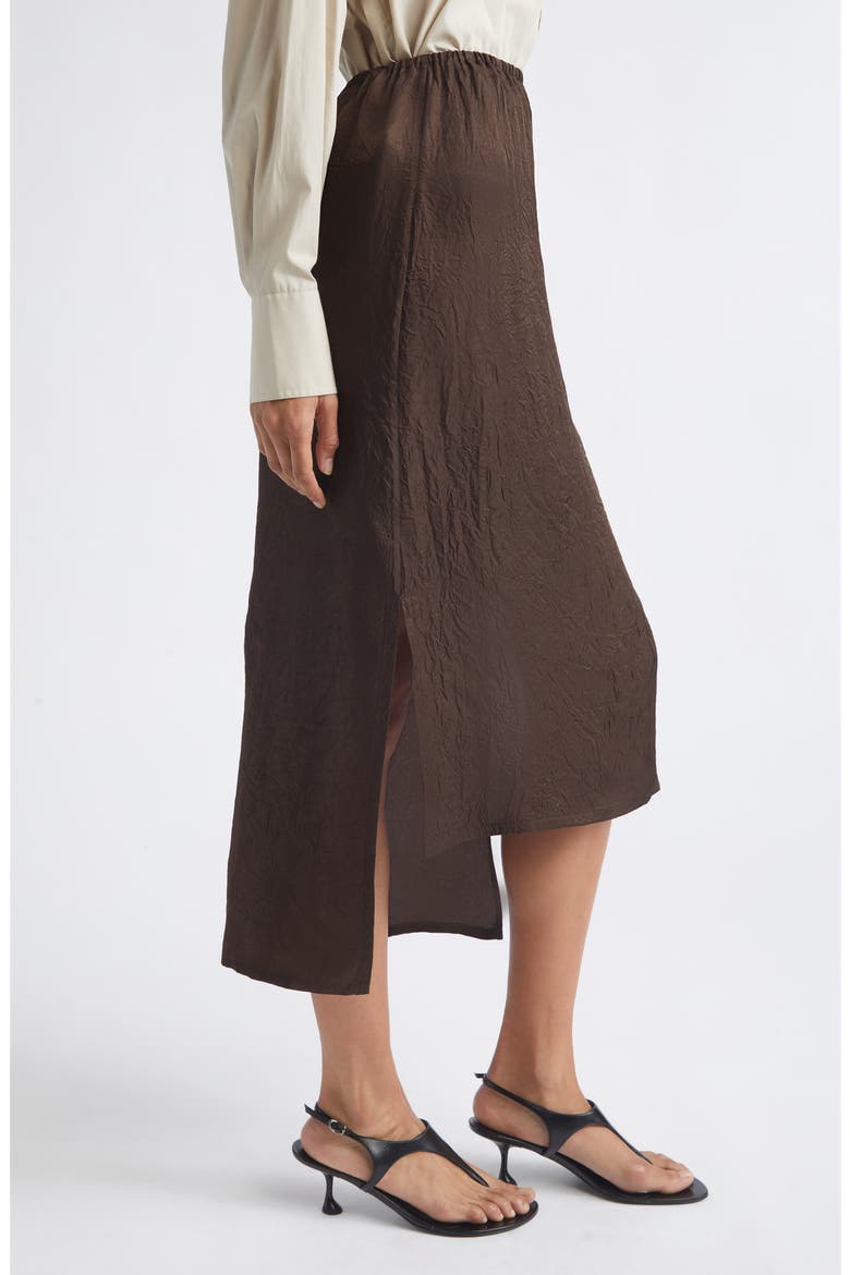 Laurel Crinkle Satin High-Low Slip Skirt, Alternate, color, CEDAR