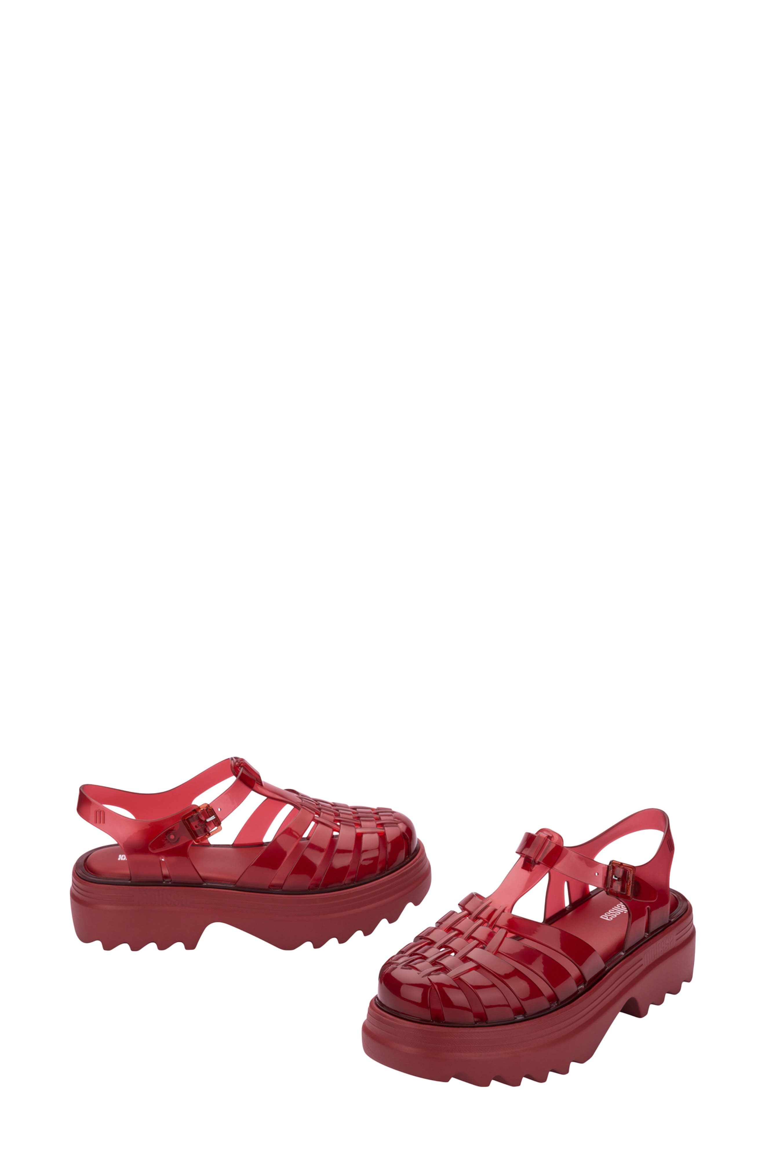 Possession Platform II Sandal, Alternate, color, TRANSPARENT RED