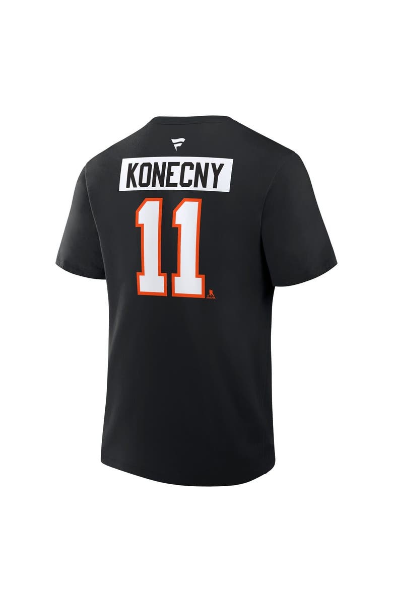 FANATICS Men's Fanatics Travis Konecny Black Philadelphia Flyers Authentic Stack Name & Number T-Shirt, Alternate, color, Black