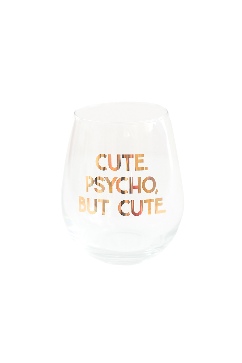 Cute. Psycho, but cute Wine Glass, Main, color, Assorted Pre-Pack