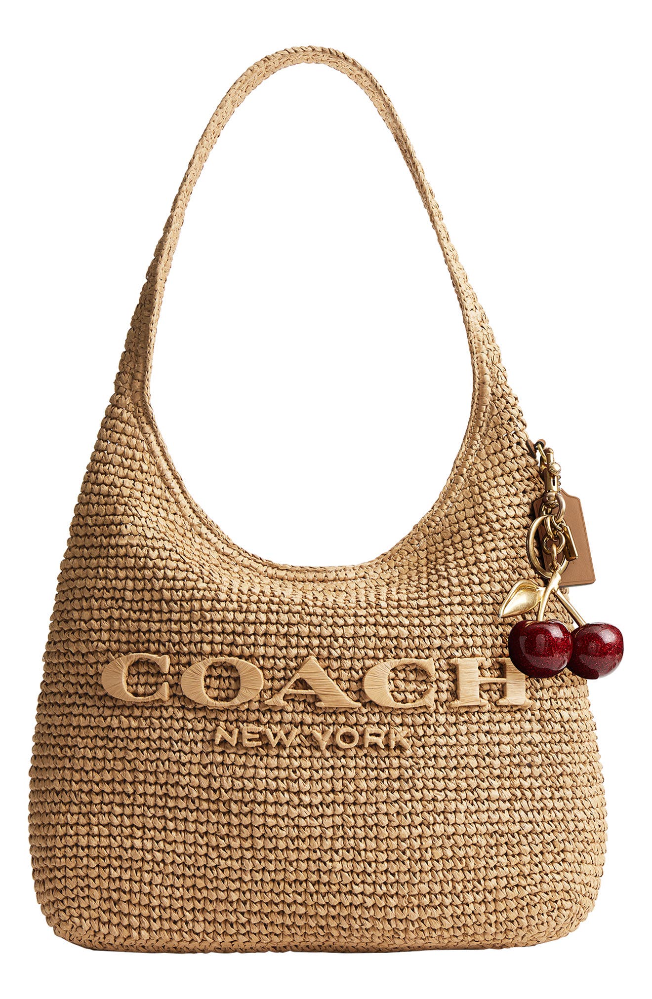 COACH Brooklyn Refined Weave Shoulder Bag, Alternate, color, Natural