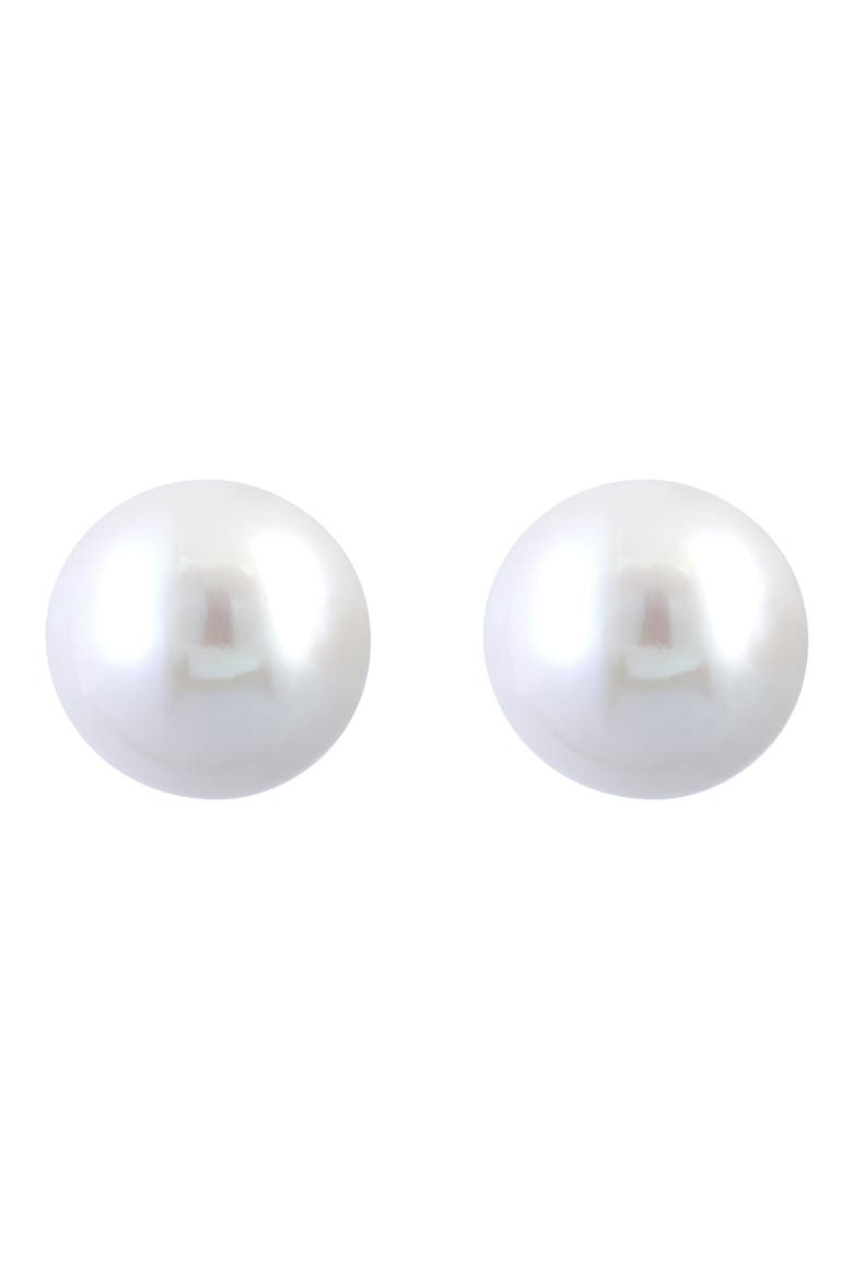 Sterling Silver 12mm Freshwater Pearl Stud Earrings, Main, color, SILVER