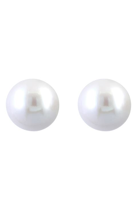 Sterling Silver 12mm Freshwater Pearl Stud Earrings
