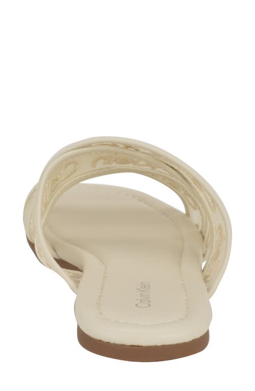Calvin Klein Bestina Slide Sandal In White