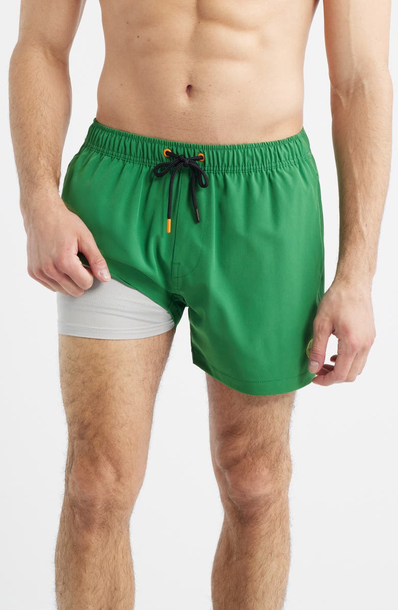 Save The Duck Demna Swim Trunks, Alternate, color, Rainforest Green