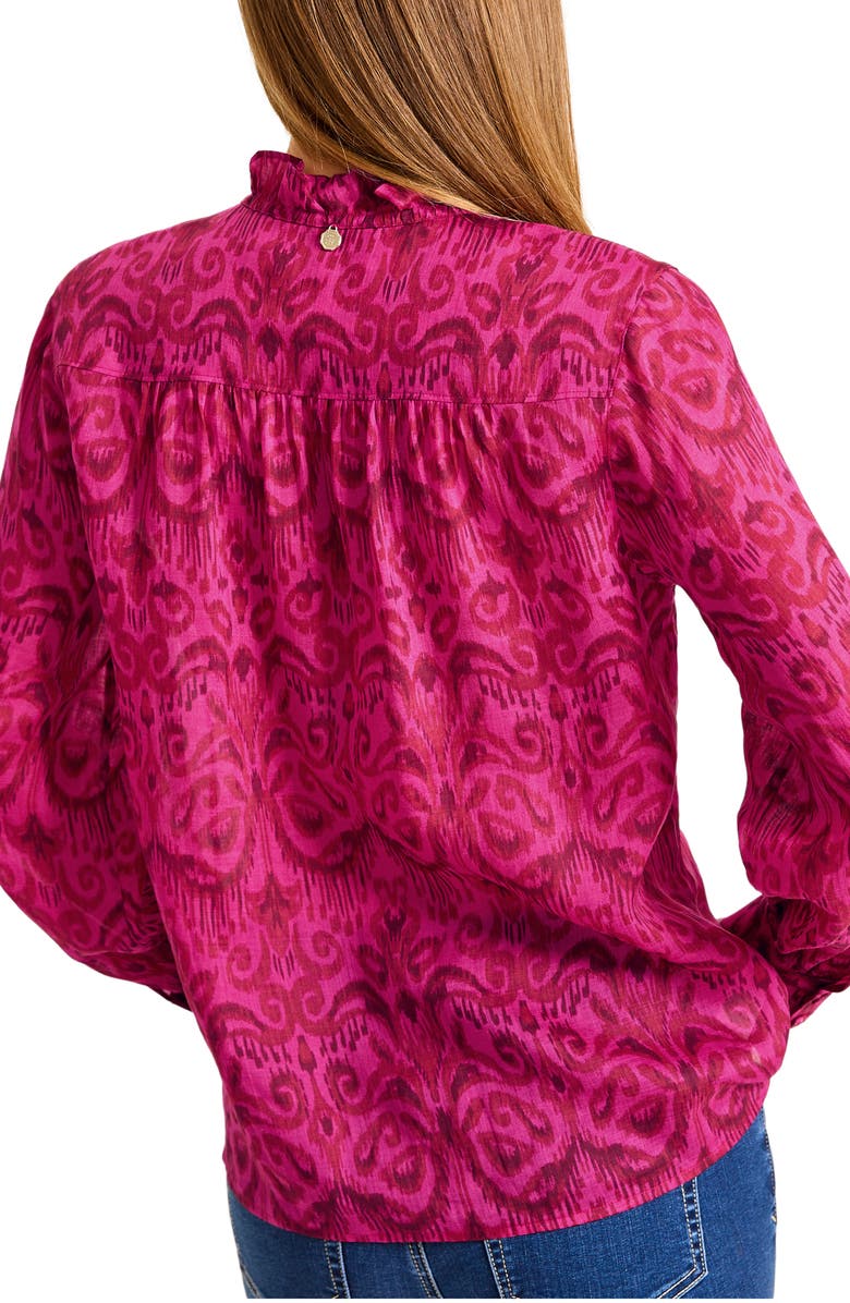 Tommy Bahama Seaside Ikat Ruffle Neck Shirt, Alternate, color, 