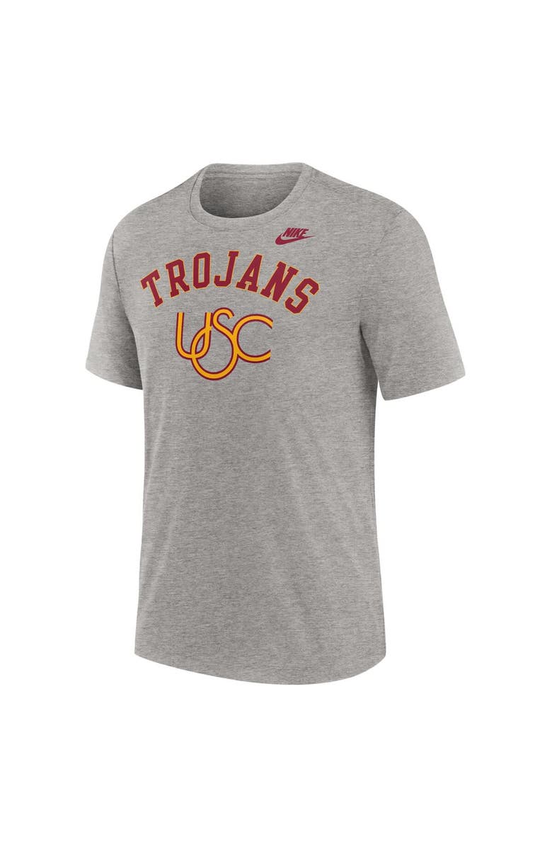 Nike Men's Nike Heather Gray USC Trojans Legacy Arch Tri-Blend T-Shirt, Alternate, color, Heather Gray
