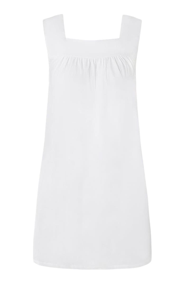 WeWoreWhat Square Neck Babydoll Mini Dress, Alternate, color, Classic White