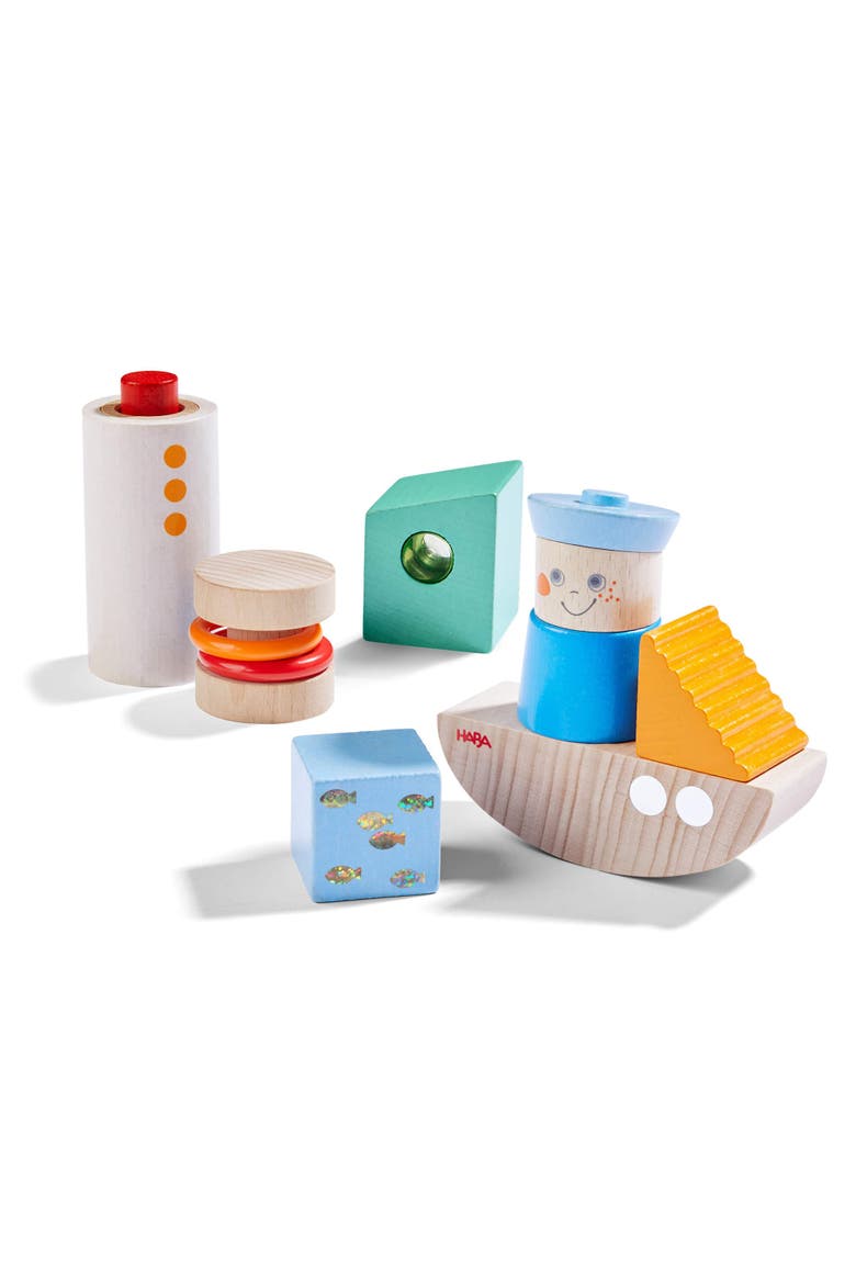 Discovery Boat Wooden Building Blocks Set, Main, color, Multi