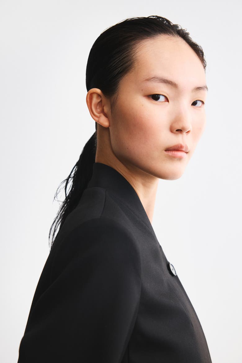 Oversized Single-Breasted Jacket, Alternate, color, Black