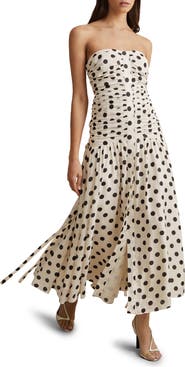 Reiss Rue Polka Dot Convertible Strap Dress