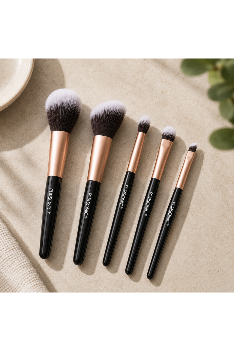 5 Pcs Studio Makeup Brush Set, Alternate, color, Black
