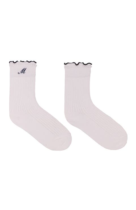 Cotton pointelle socks