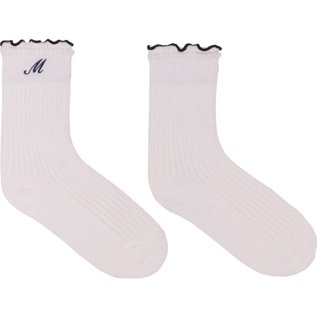 Maje Cotton Pointelle Socks In White