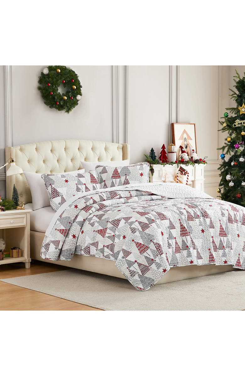 SOUTHSHORE FINE LINENS Merry and Bright Oversize Holiday Quilt Set, Alternate, color, Merry And Bright