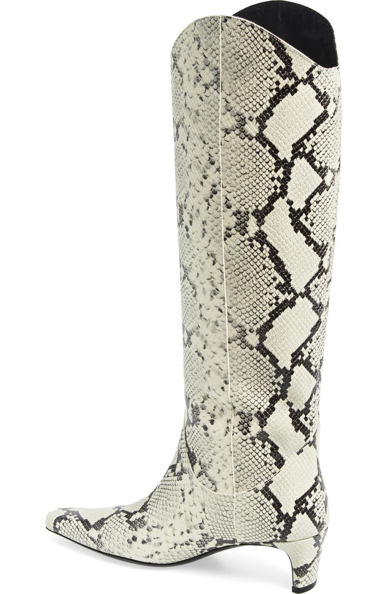 STAUD Wally Western Boot, Alternate, color, White Snake
