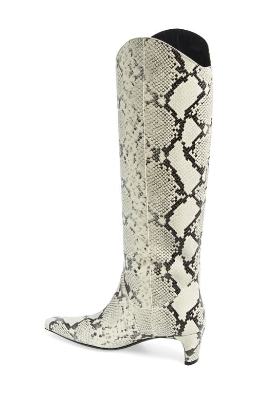 Staud Western Wally Boots White Snake In White