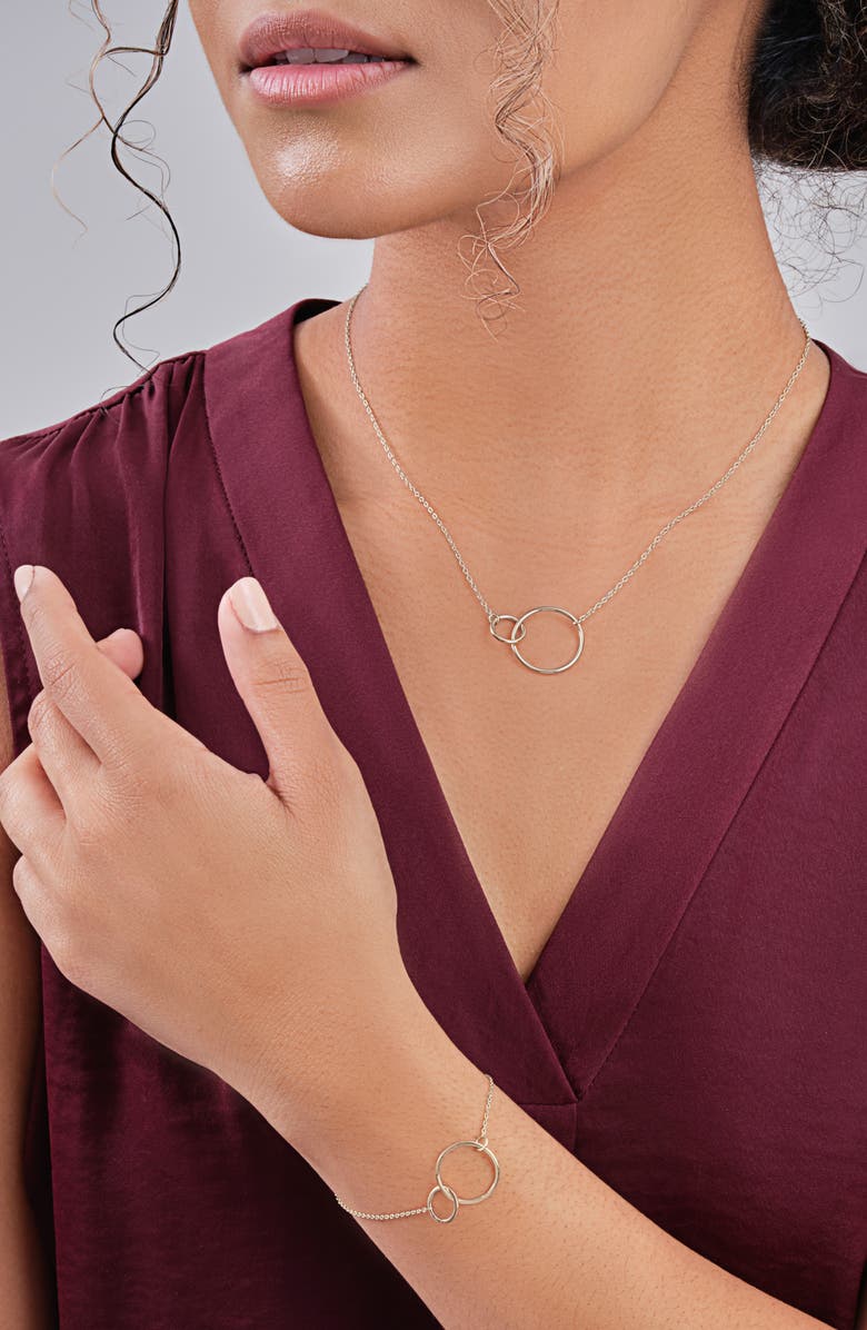 Sterling Forever Sterling Silver Interlocking Circles Bracelet, Alternate, color, 