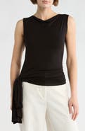 Renee C Side Tie Stretch Modal Top