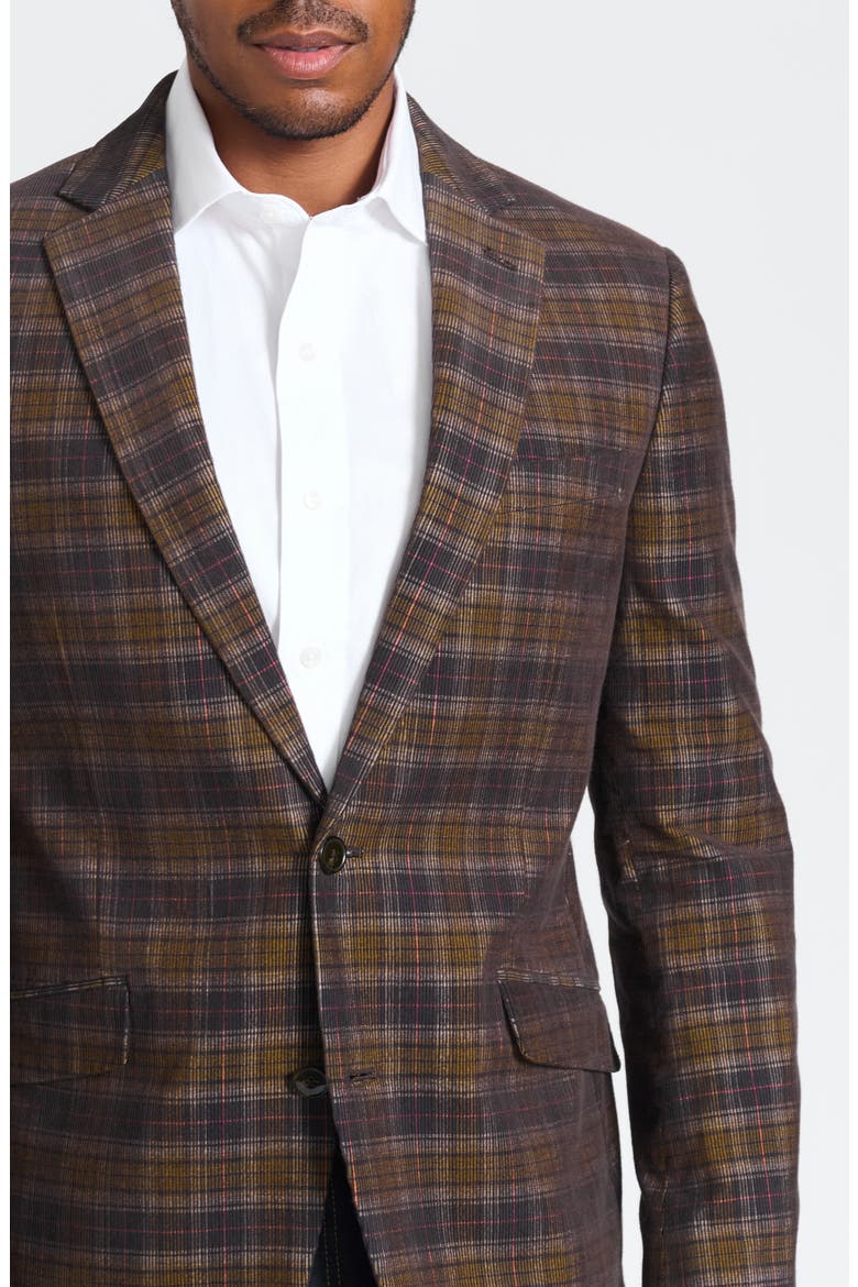 Navy & Brown Glen Plaid Corduroy Blazer, Alternate, color, NAVY