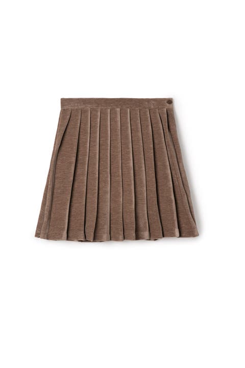 Velvet Pleated Invisible Zipper Skirt (Little Kid & Big Kid)