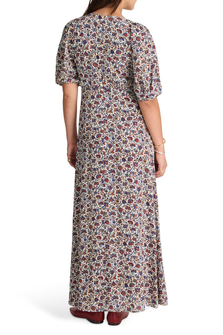 Puff Sleeve Empire Waist Maxi Dress, Alternate, color, CHERRY RED