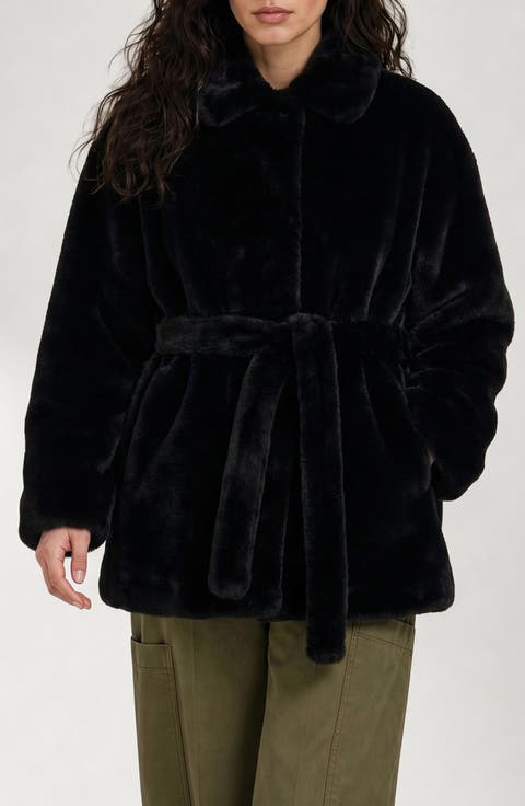 Sally Faux Fur Belted Jacket