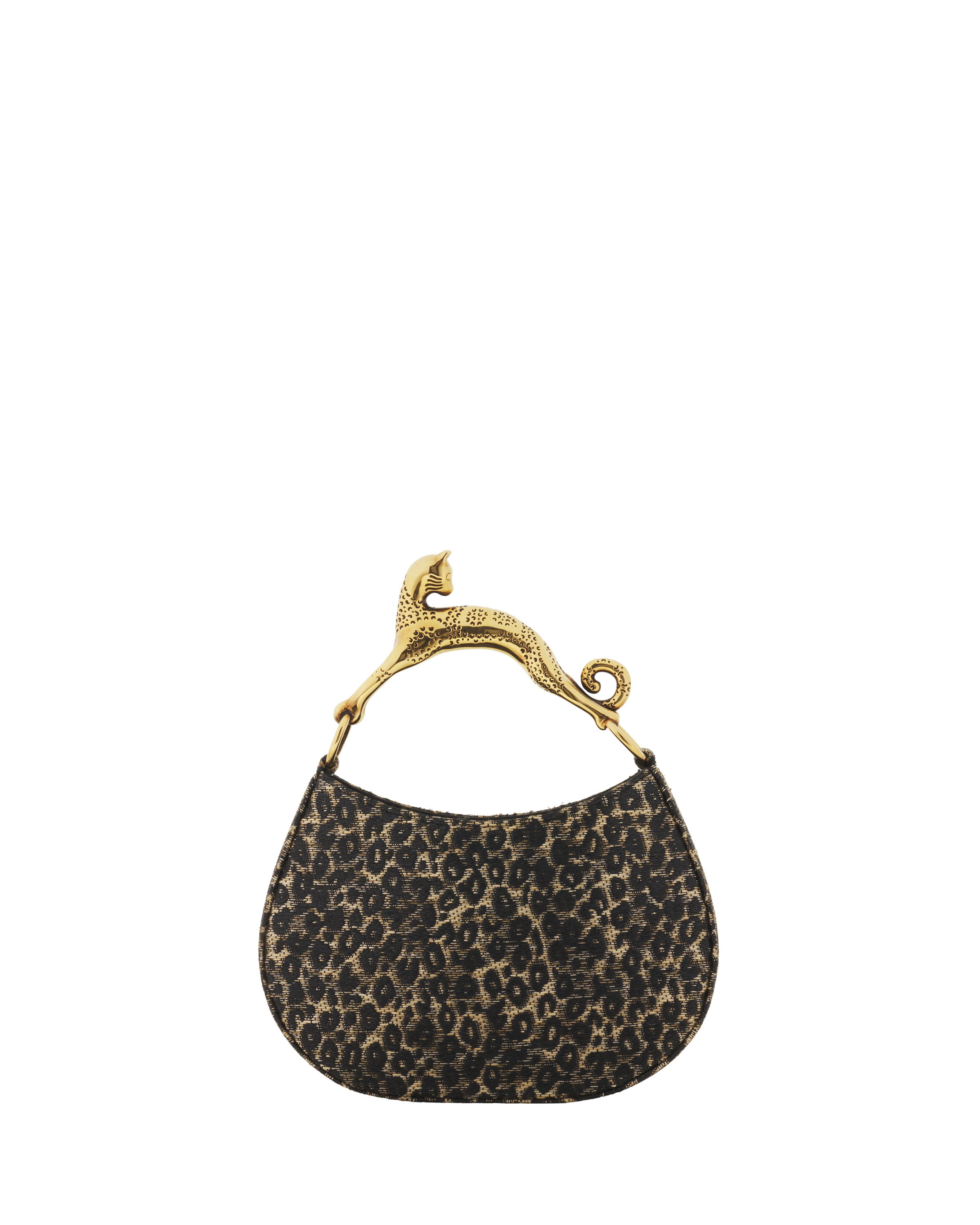 Lanvin Hobo Cat Small Raffia Bag With A Leopard Print And Cat Handle, Main, color, Beige/Black