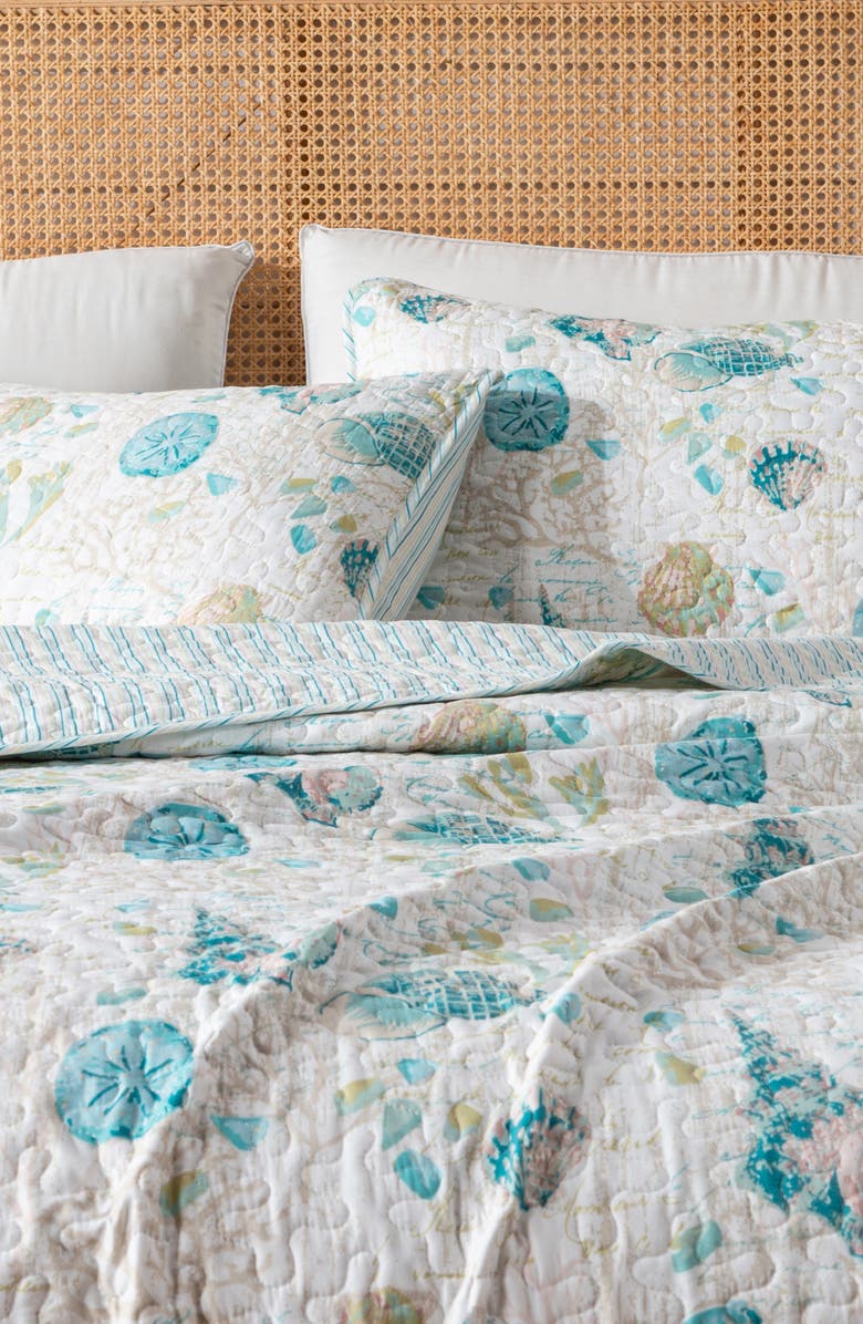 Woven & Weft Vintage Coastal Quilt & Sham Set, Alternate, color, Shells