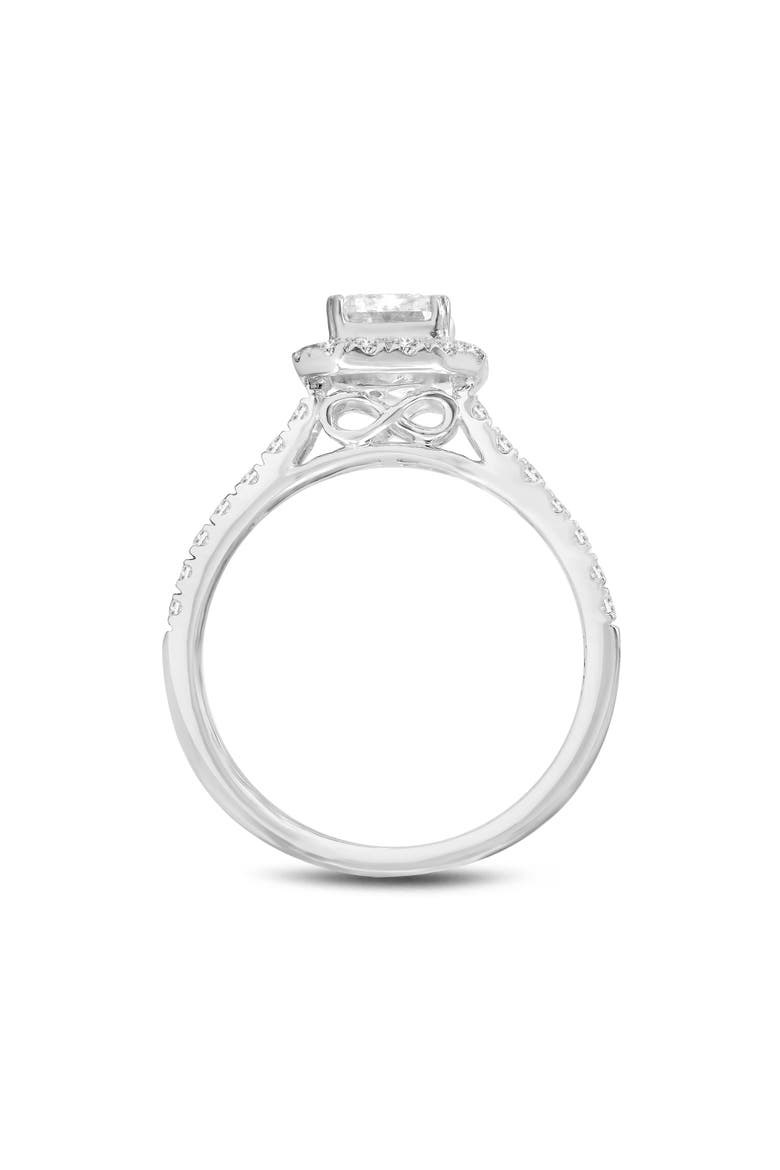 Lilit 14K White Gold Emerald Cut Lab Grown Diamond Halo Engagement Ring - 2.2 Ct, Alternate, color, 14K White Gold