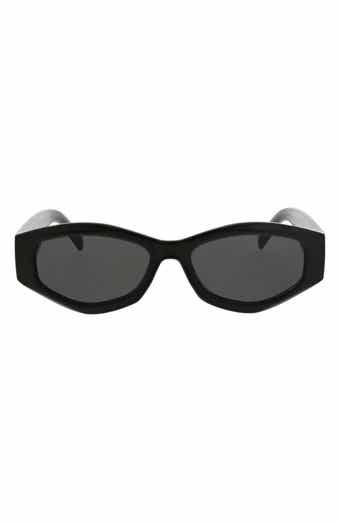 53mm Slim Geometric Oval Sunglasses