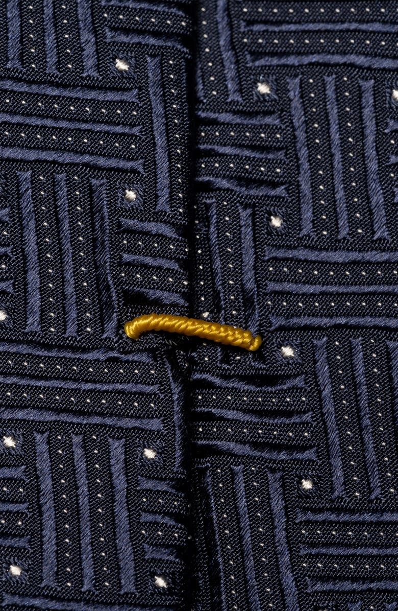 Eton Basketweave Silk Tie, Alternate, color, Navy