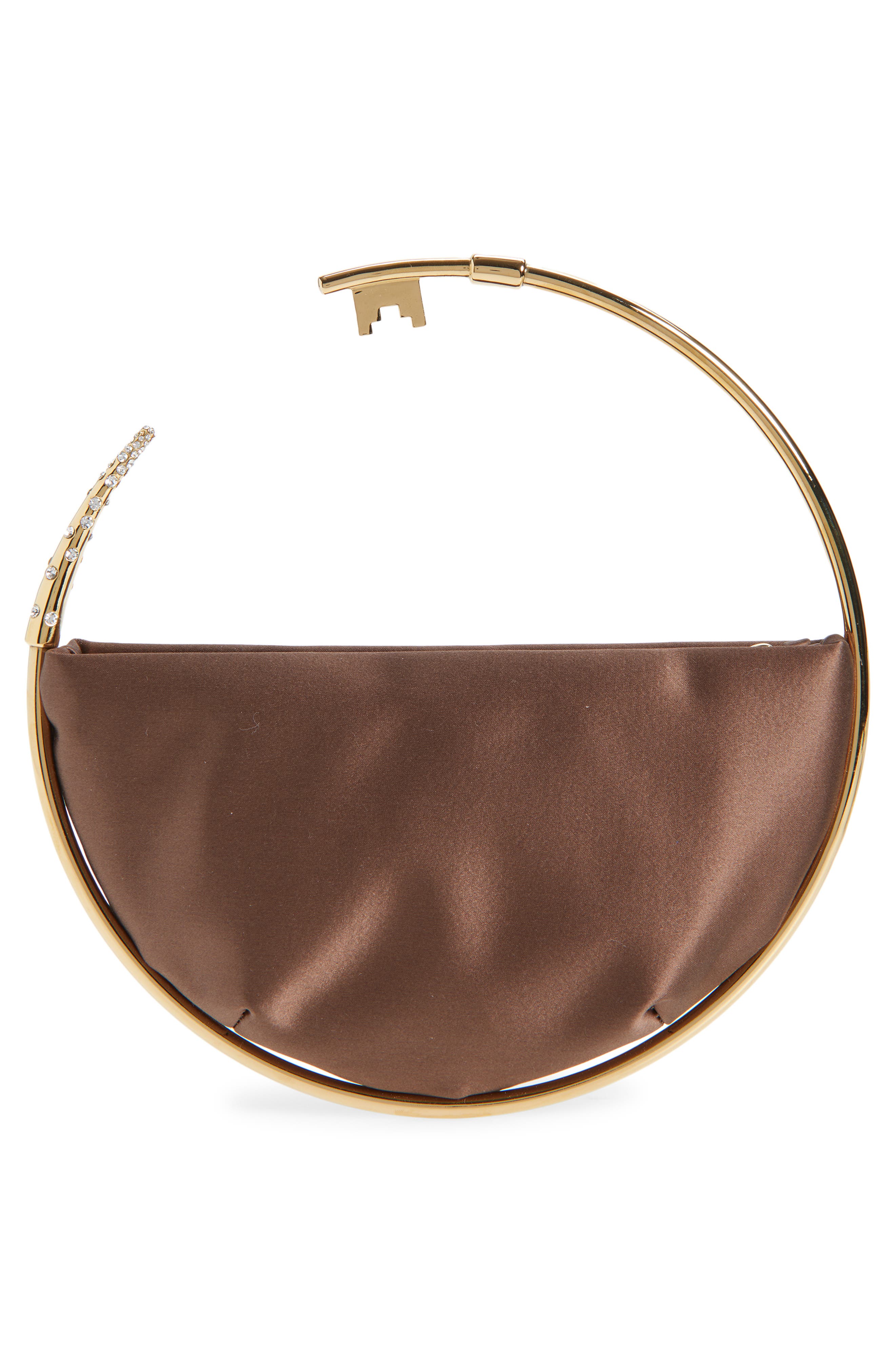 L’alingi Key Eternity Satin Clutch, Alternate, color, Chocolate Brown