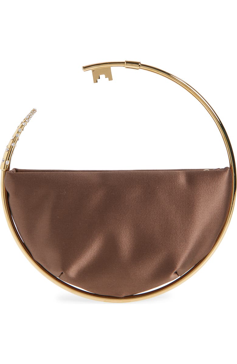 L’alingi Key Eternity Satin Clutch, Alternate, color, Chocolate Brown