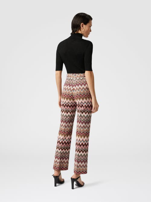 Missoni Classic Zig Zag Trousers With Cropped Hem In Multicoloured