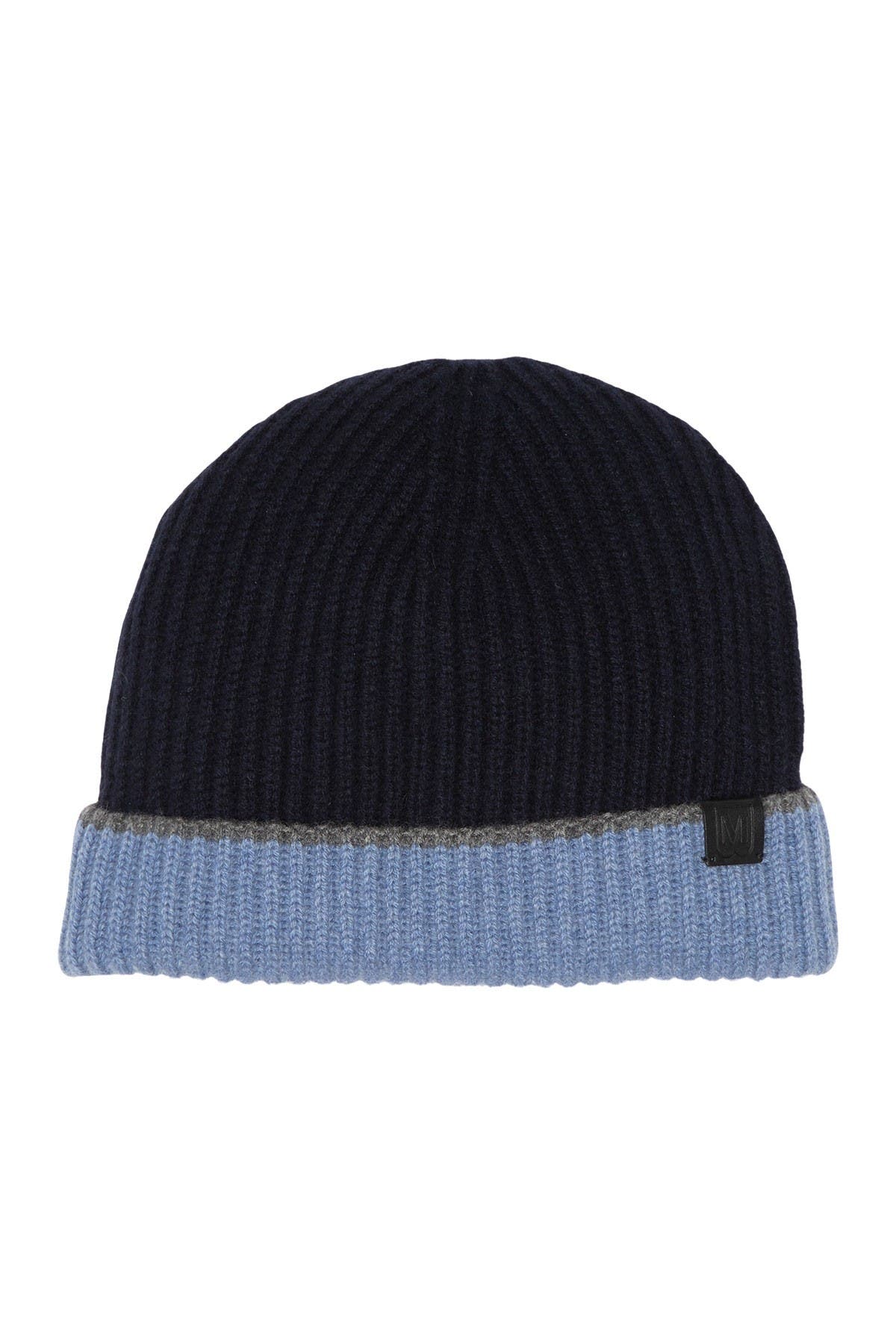 Bruno Magli Cashmere Colorblock Ribbed Knit Beanie