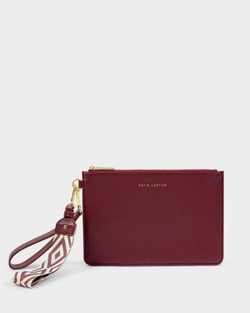 Katie Loxton Hallie Wristlet Pouch In Burgundy