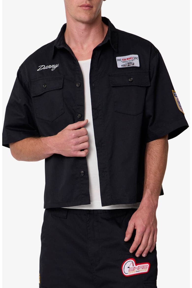 Patch Pocket Cotton Work Shirt, Alternate, color, BLACK