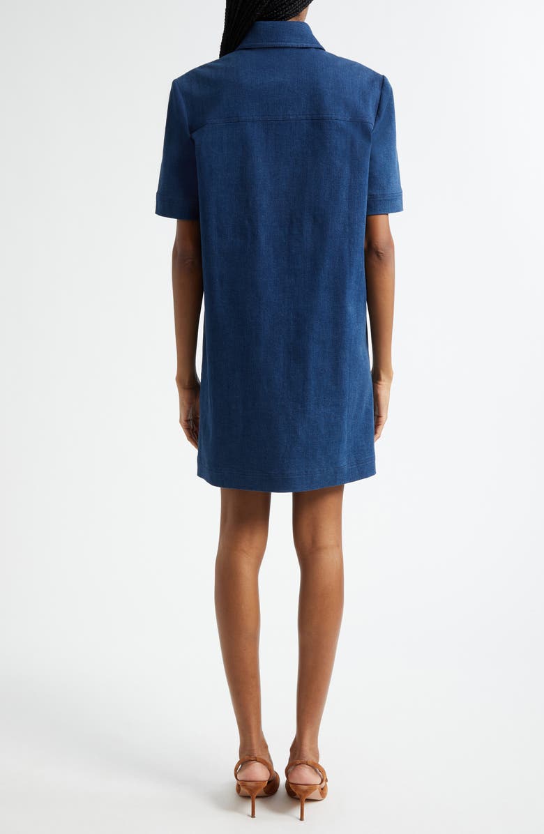 Veronica Beard Koulis Short Sleeve Denim Shirtdress, Alternate, color, Moody Blue