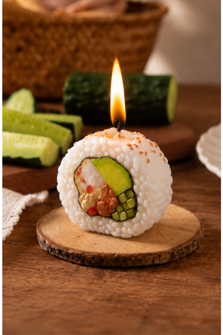 California Roll Sushi Candle, Alternate, color, White